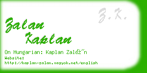 zalan kaplan business card